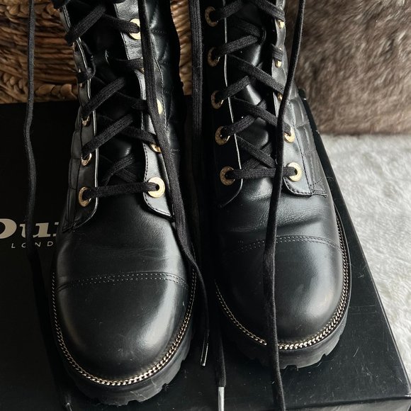 Dune London-PAMPAS- Pearl embellished Lace Up Ankle Boots *Size 39 - Picture 5 of 12